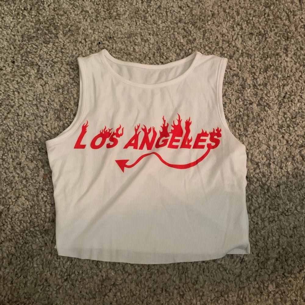 White Los Angeles tank